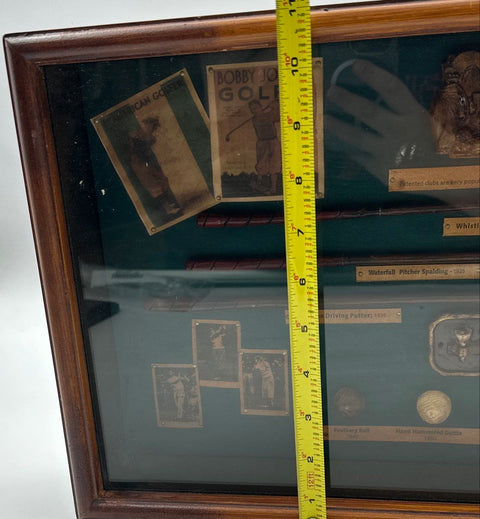 Three Hands Corp History of Golf Shadowbox Display Miniature Replicas 20x10"