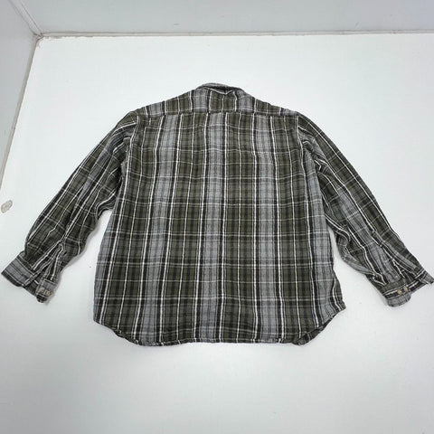 Vintage 90s Carhartt Heavyweight Plaid Flannel Work Shirt Button Up Sz XL