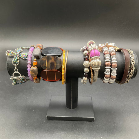 Eclectic Bracelet Jewelry Lot 16pc Bangle Cuff Beaded Tortoise Shell Rhinestone