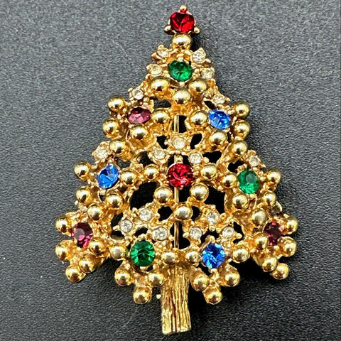 Vintage Christmas Brooch Pin Lot of 9 Rhinestone Enamel Liz Claiborne Gerry's