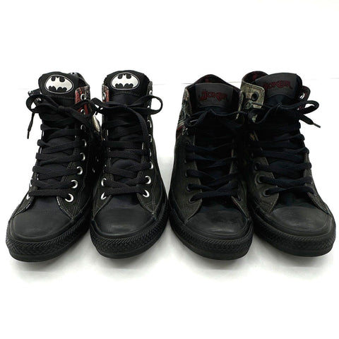 Two Pairs Converse Chuck Taylor All Star Batman & Joker High Top Sizes 9 & 10