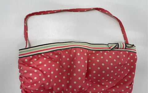 Juicy Couture Women's Pink Polka Dot Ruched Ruffle Swim Dress One Piece Sz M