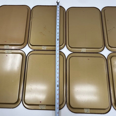 Harvell Faux Wood Grain Metal Trays 12 Piece Set Ballonoff Metal Products