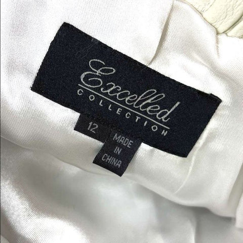 Excelled Lot of 2 Vintage 80s White Leather Pencil Skirts Women's Size 12