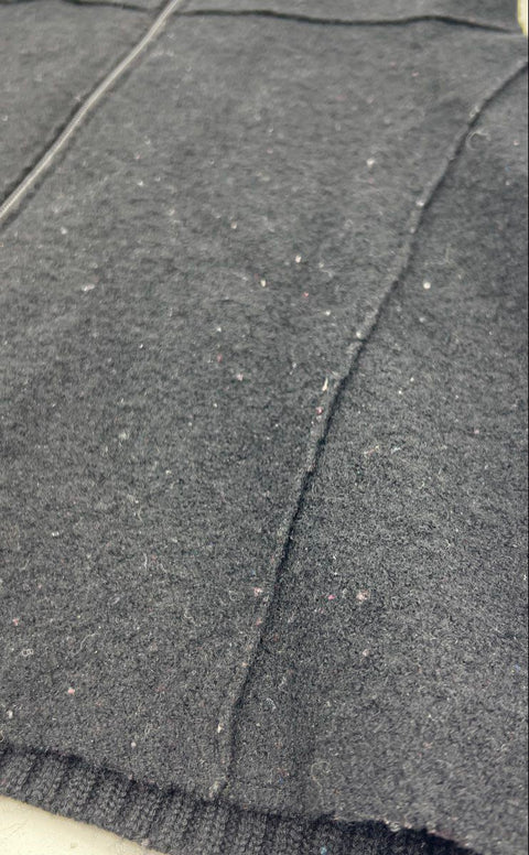 Vintage Y2K Pendleton Black Merino Wool Full Zip Ribbed Back Vest Womens M