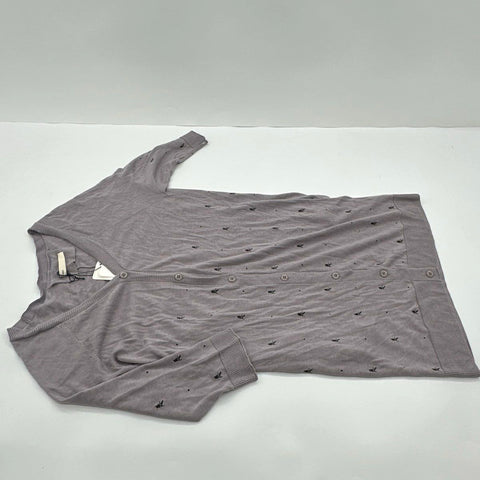 Initial Women's Purple Embroidered Graphic V-Neck Cardigan Size 3 NWT
