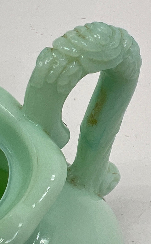Vintage Avon Jadeite Glass Rose Pitcher & Bowl Bath Oil Decanter 3 Sets