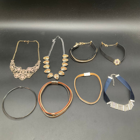 Contemporary Fashion Choker Statement Necklace Jewelry Lot of 7 Mixed Styles