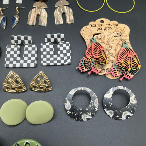 Mixed Fashion Earrings Jewelry Lot 20 Pairs Pierced Geometric Acrylic Boho