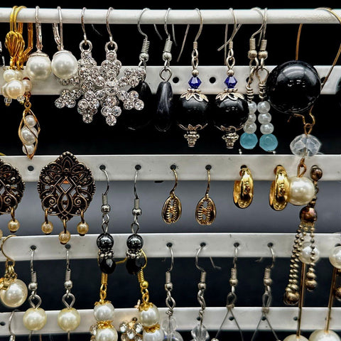 Mixed Fashion Earrings Costume Jewelry Lot Faux Pearl Rhinestone Boho Dangle