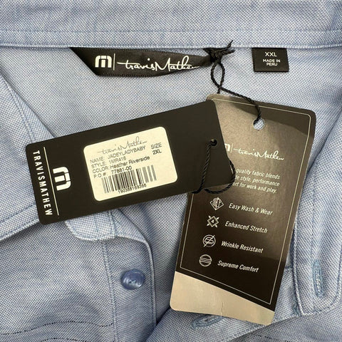 NWT TravisMathew Jadeyladybaby Golf Polo Shirt Heather Perfomance Sz XXL