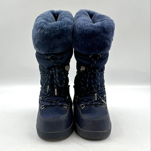 UGG Navy Blue Tall Snow Boots Shearling Women's Size 7