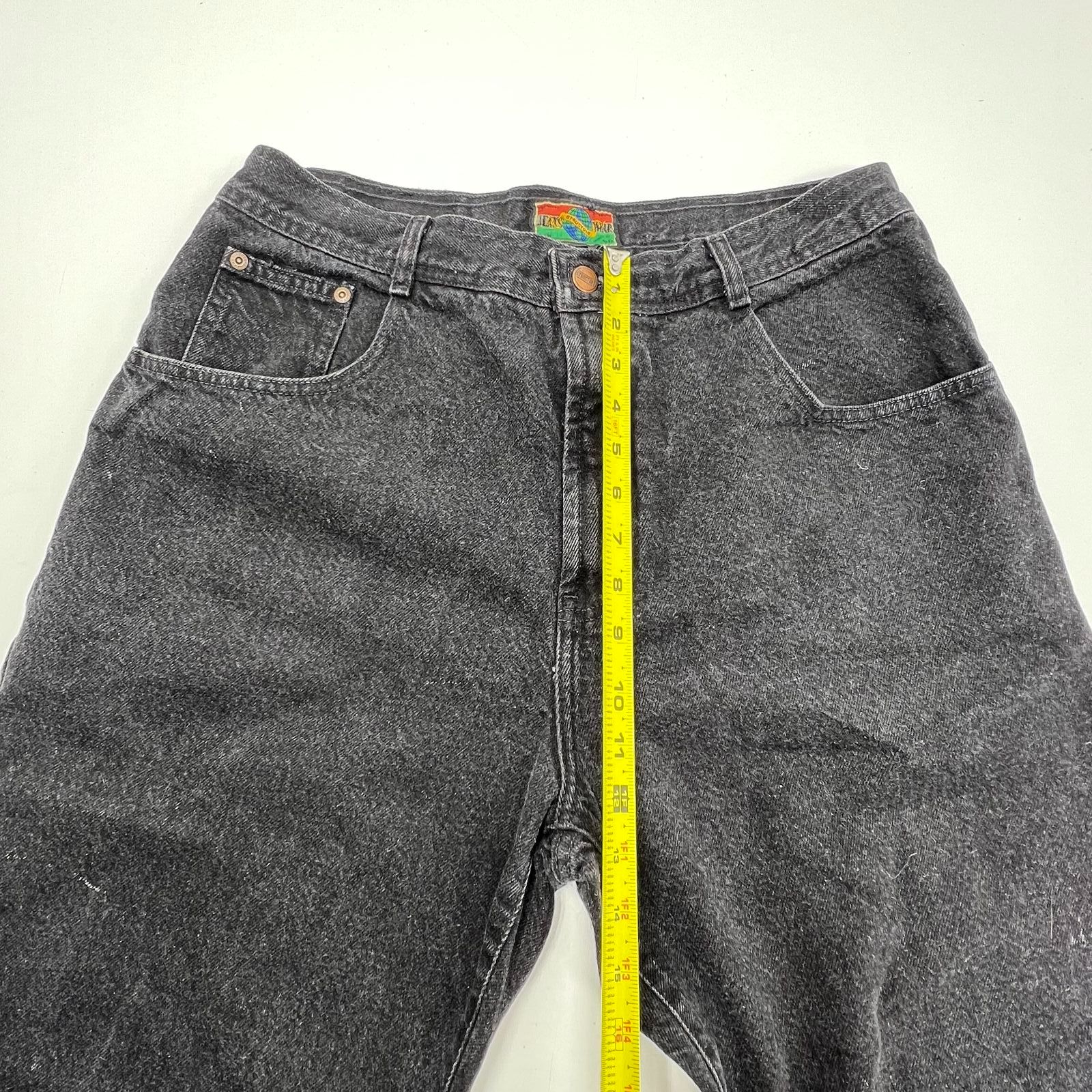 Vintage 90s Structure Faded Black Denim Jeans Mens 36x34 Made in USA Relaxed