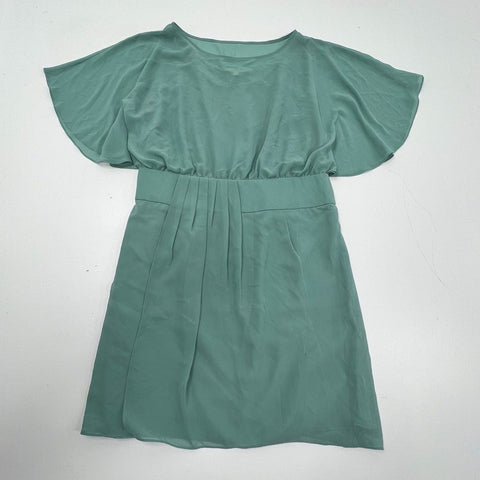 NWT Gianni Bini Women's Layla Dress Sage Green Flutter Sleeve A-Line Mini Sz L