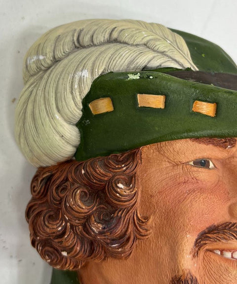 Vintage Legend Products Robin Hood & Bossons Punjabi Chalkware Wall Head Lot