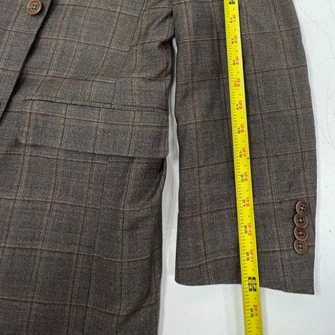 Daniel Cremieux Dillards Men's Brown Plaid Sport Coat Blazer Two Button