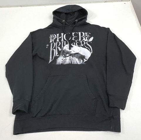 Phoebe Bridgers Black Metal Logo Graphic Hoodie Pullover Sweatshirt Unisex XL
