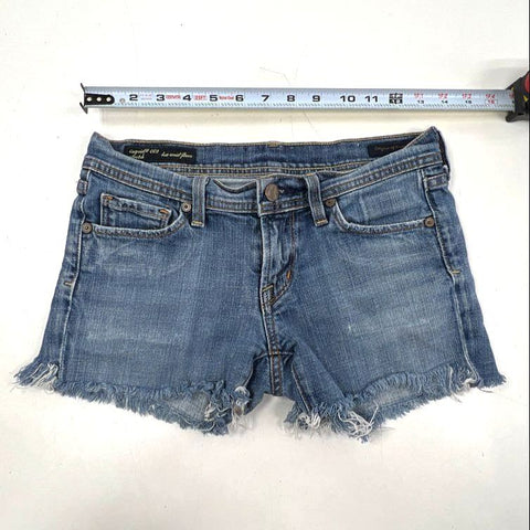 Lot of 2 Citizens of Humanity Women's Blue Denim Cut Off Jean Shorts Sz 26