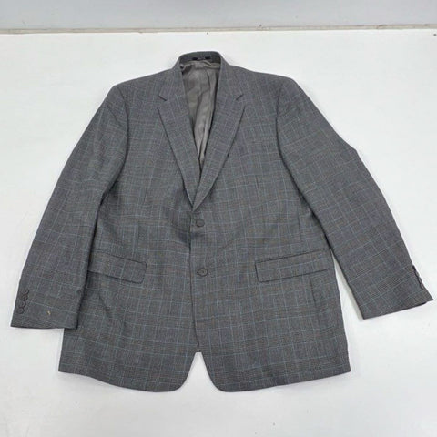 Hart Schaffner Marx Men's Gray Plaid Sport Coat Blazer Two Button Sz 46R