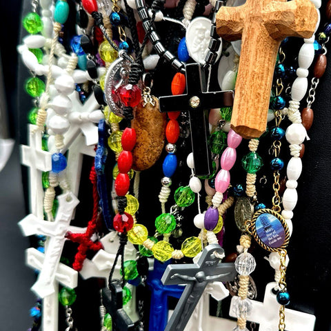 Vintage to Modern Catholic Rosary & Crucifix Jewelry Lot Mixed Religious 30+