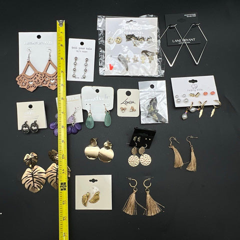 Lane Bryant Ivory Ella Lovisa Fashion Earring Lot 16 Pairs Tassels Hoops Studs