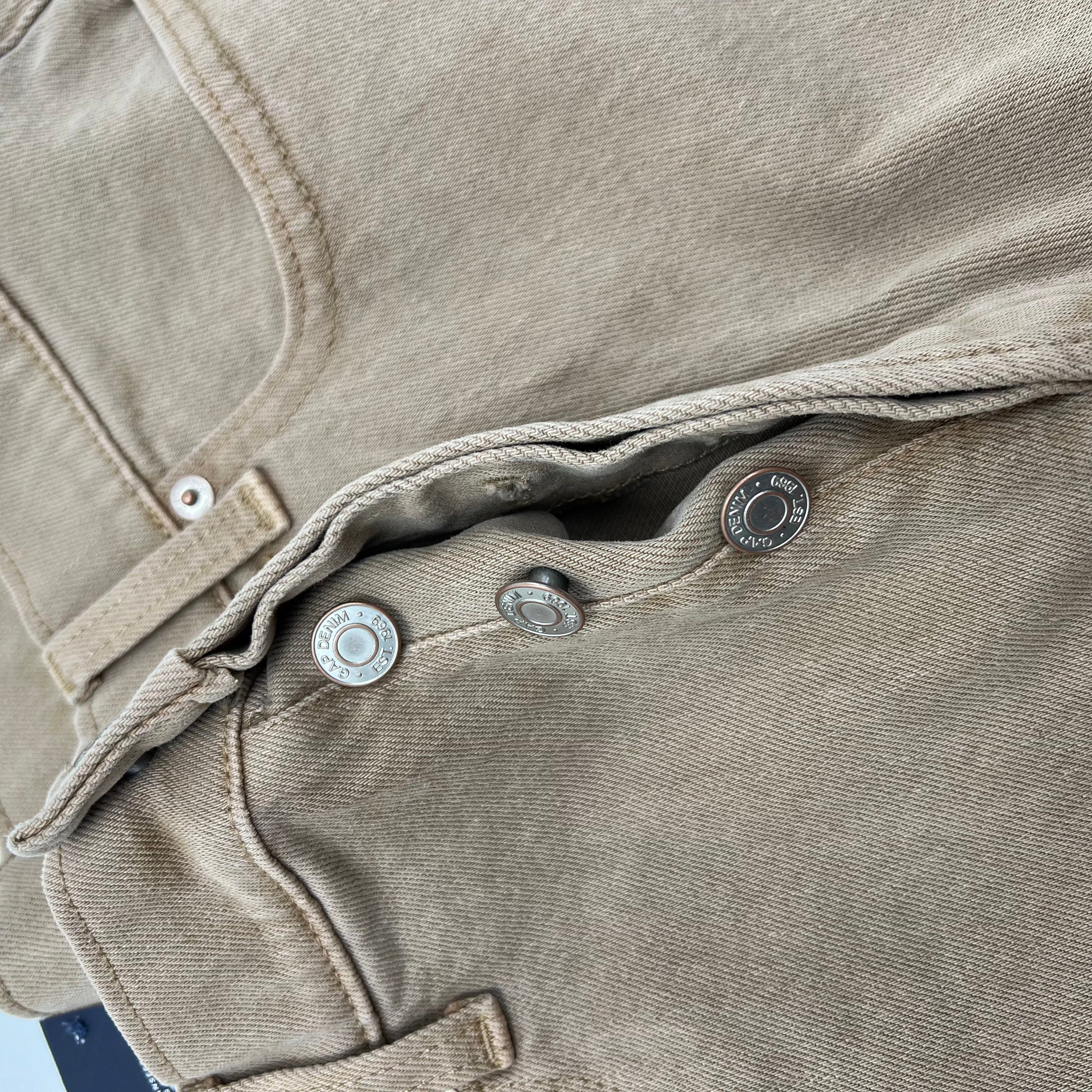 NWT Gap Tan Cheeky Straight High Rise Raw Hem Button Fly Jeans Women's 29