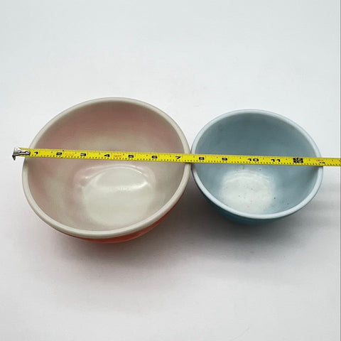 Vintage Pyrex 2 Piece Mixing Bowl Set Primary Blue #401 and Orange #402