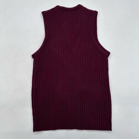 Vintage 70s Cardigan Sweater & Ribbed Knit Vest Lot Orlon Acrylic Sz L