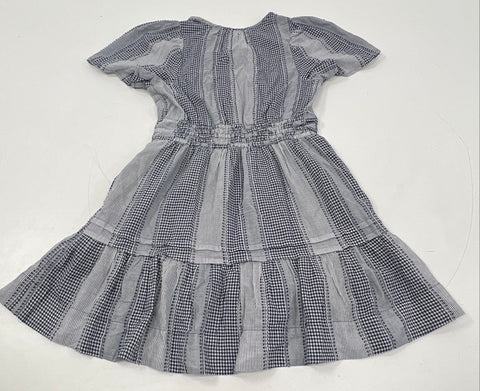 Women's Dress Lot Madewell Blue Patchwork Gingham & Black Floral Mesh Sz XS S