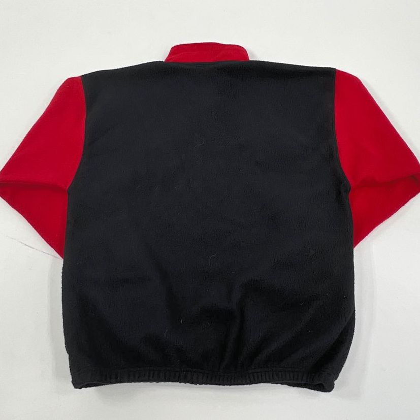 VTG Men's ProEdge Red Black Huskers Fleece Pullover 1/4 Zip Jacket - Size Large