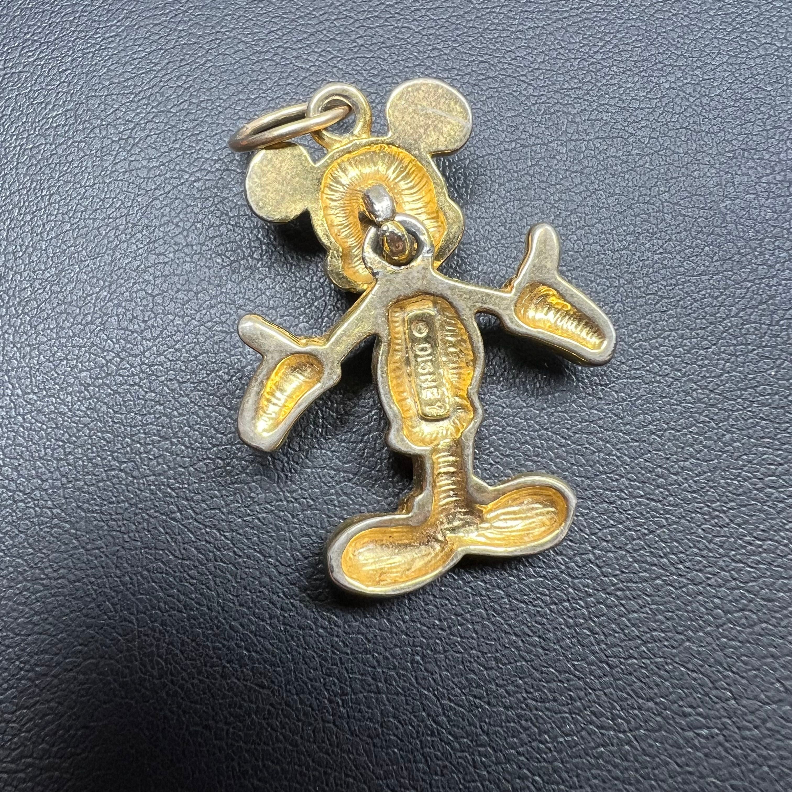 Articulating Mickey Mouse Pendant Gold Tone