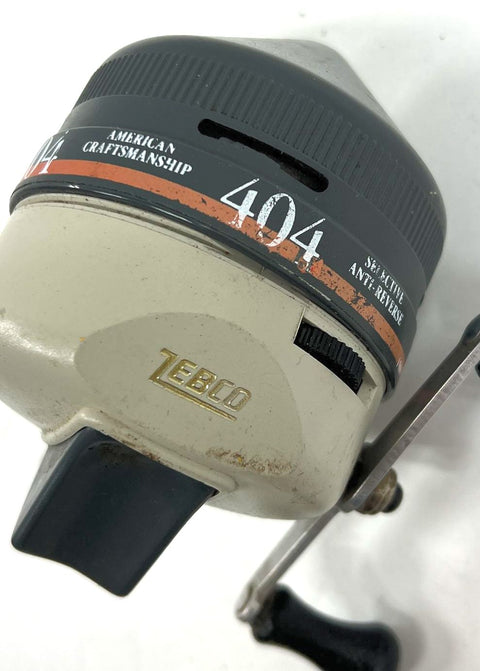 Vintage Zebco 33 & 404 Spincast Fishing Reels Lot of 2 Silver & Black