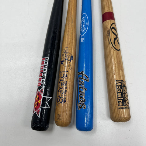 Mark McGwire Rawlings + 3 MLB MiLB Mini Baseball Bat Lot Astros Indians Bees