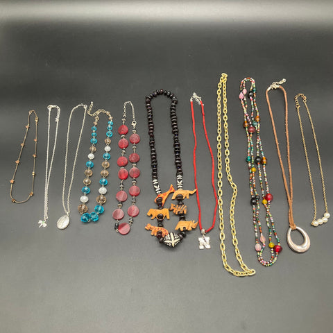 Fashion Jewelry Lot 11 Necklaces Beaded Gold Silver Tone Nebraska Huskers