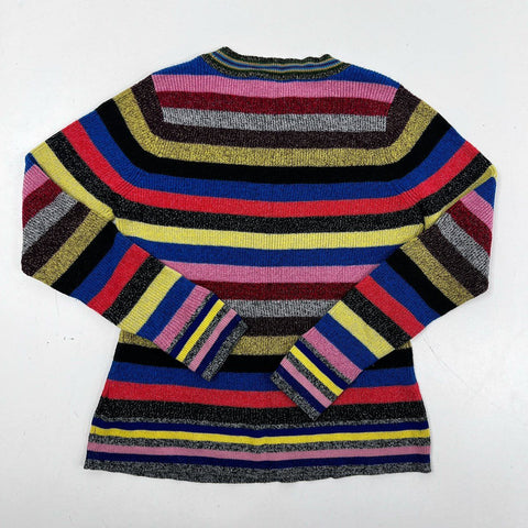 INC International Concepts Women's Multicolor Striped Metallic Sweater Sz L