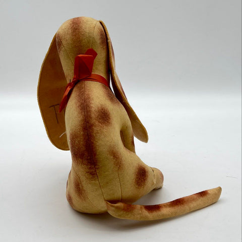 Vintage MIT Collegiate Souvenir Plush Dog Felt Fabric Long Ears 10 Inch
