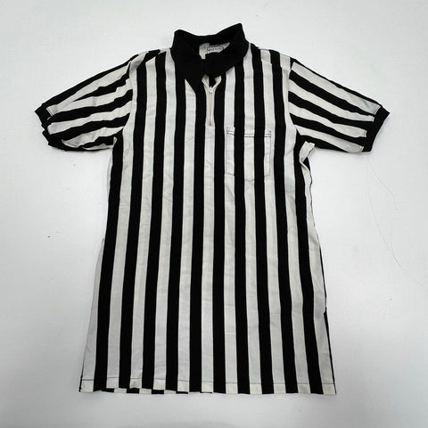 Vintage 70s Sand-Knit Referee Striped Quarter Zip Polo Single Stitch USA Sz L