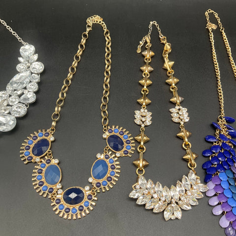 Statement Fashion Jewelry Lot of 5 Ethel & Myrtle Necklaces Earrings Blue Clear