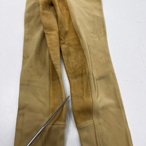 Lot of 2 Kerrits Women's Microcord Knee Patch Riding Breeches Tan Brown Sz M