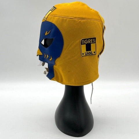 Tigres UANL Luchador Mask Lucha Libre Mexican Wrestling Mask Yellow Blue