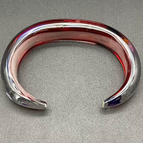 Kevin O'Grady Aurora Borealis Art Glass Bangle Cuff Bracelet Signed