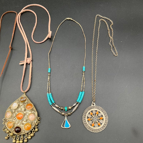 Boho Southwestern Tribal Style Necklace Jewelry Lot of 7 Beaded Pearl Pineapple