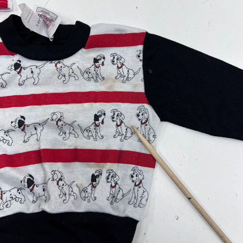 Vintage 90s Disney 101 Dalmatians Toddler Lot of 2 Graphic Striped Shirts Sz 2T