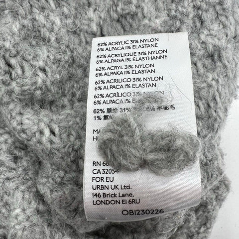 Anthropologie Gray Textured Chunky Knit Mock Neck Pullover Sweater Women's S