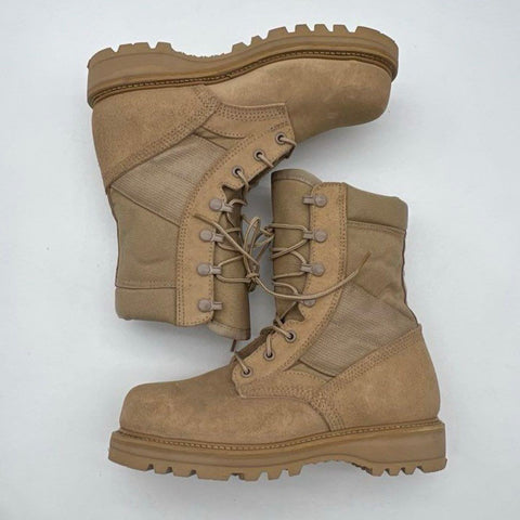US Military Tan Suede Vibram Sole Safety Toe Combat Tactical Boots Size 6W
