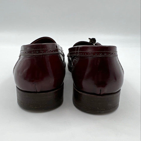 Mario Bruni Burgundy Leather Kiltie Tassel Wingtip Brogue Loafers Men's Size 8M