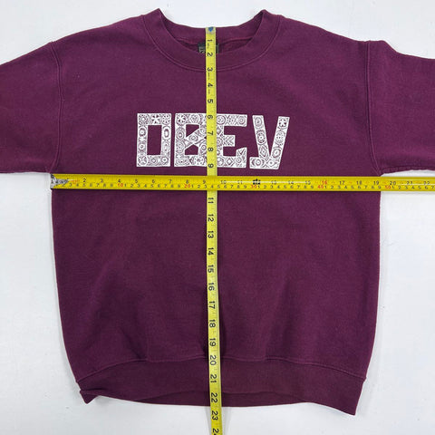 Obey Unisex Sweatshirt T-Shirt Lot of 4 Graphic Crewneck Pink Gray Maroon Sz S M