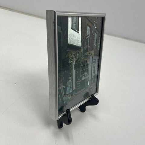 Vintage 80s Nell Gwynn's House Foil Print Framed Art England Old Town Scene