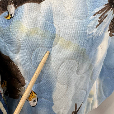 Quilt of Valor Handmade Patriotic Eagle Throw Blanket Cotton Red White Blue 2020