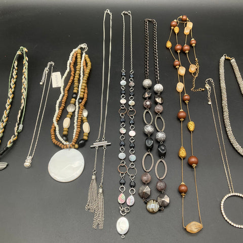 Pursuits Ltd Fashion Statement Necklace Jewelry Lot of 11 Beaded Shell